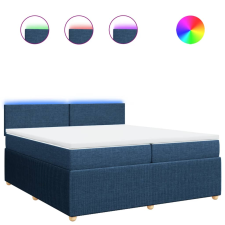 vidaXL kék szövet rugós ágy matraccal 200 x 200 cm (3289862) ágy és ágykellék
