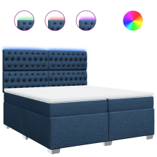 vidaXL kék szövet rugós ágy matraccal 200 x 200 cm (3292908) ágy és ágykellék