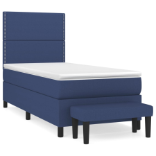 vidaXL kék szövet rugós ágy matraccal 80 x 200 cm (3136475) ágy és ágykellék