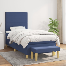 vidaXL kék szövet rugós ágy matraccal 90 x 190 cm ágy és ágykellék