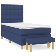 vidaXL kék szövet rugós ágy matraccal 90 x 200 cm (3137451) ágy és ágykellék