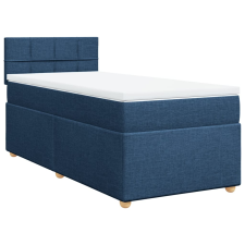 vidaXL kék szövet rugós ágy matraccal 90 x 200 cm (3286569) ágy és ágykellék