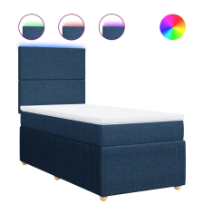 vidaXL kék szövet rugós ágy matraccal 90 x 200 cm (3294238) ágy és ágykellék