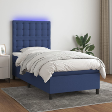 vidaXL kék szövet rugós és LED-es ágy matraccal 100x200 cm ágy és ágykellék