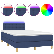 vidaXL kék szövet rugós és LED-es ágy matraccal 120 x 200 cm (3134027) ágy és ágykellék
