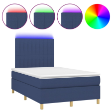 vidaXL kék szövet rugós és LED-es ágy matraccal 120x190 cm (3270266) ágy és ágykellék