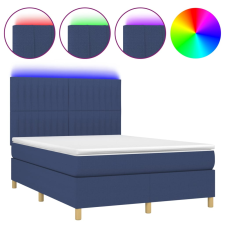 vidaXL kék szövet rugós és LED-es ágy matraccal 140x190 cm (3135595) ágy és ágykellék