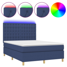 vidaXL kék szövet rugós és LED-es ágy matraccal 140x190 cm (3135755) ágy és ágykellék