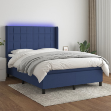 vidaXL kék szövet rugós és LED-es ágy matraccal 140x200 cm ágy és ágykellék