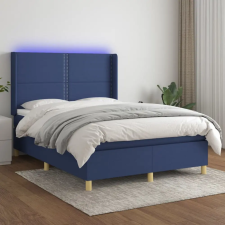 vidaXL kék szövet rugós és LED-es ágy matraccal 140x200 cm ágy és ágykellék