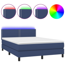 vidaXL kék szövet rugós és LED-es ágy matraccal 140x200 cm (3133083) ágy és ágykellék