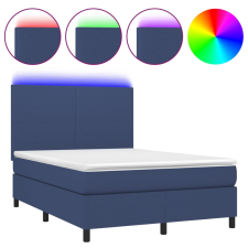 vidaXL kék szövet rugós és LED-es ágy matraccal 140x200 cm (3134723) ágy és ágykellék