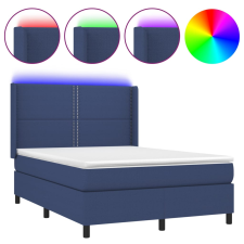 vidaXL kék szövet rugós és LED-es ágy matraccal 140x200 cm (3138243) ágy és ágykellék