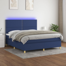 vidaXL kék szövet rugós és LED-es ágy matraccal 160x200 cm ágy és ágykellék