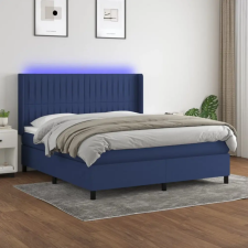 vidaXL kék szövet rugós és LED-es ágy matraccal 180 x 200 cm ágy és ágykellék