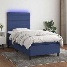 vidaXL kék szövet rugós és LED-es ágy matraccal 80 x 200 cm ágy és ágykellék