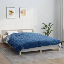 vidaXL kék szövet súlyozott takaró 220 x 235 cm 11 kg lakástextília