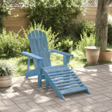vidaXL kék tömör fenyőfa Adirondack szék zsámollyal kerti bútor