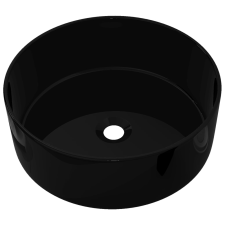 vidaXL kerek, fekete kerámia mosdókagyló 40 x 15 cm (142737) szaniter