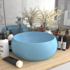 vidaXL kerek matt világoskék kerámia luxus mosdókagyló 40 x 15 cm fürdőszoba kiegészítő