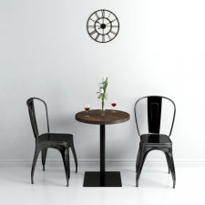 vidaXL Kerek, sötét hamuszínű MDF/acél bisztró asztal 60 x 75 cm bútor