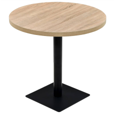 vidaXL kerek, tölgyfa színű MDF/acél bisztró asztal 80 x 75 cm (245613) bútor