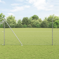 vidaXL Kerítés készlet 2 darab Galvanizált acél 25 x 1.5 m Tartós építőanyag