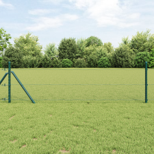 vidaXL Kerítés Oszlopok 13 db Zöld Ø32 mm 120 cm Galvanizált Acél építőanyag