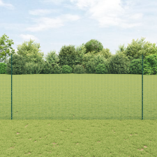 vidaXL Kerítés oszlopokkal Zöld 1.5 x 10 cm Acél építőanyag