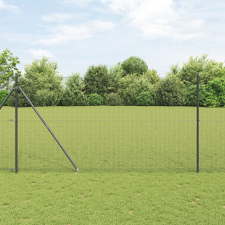 vidaXL Kerítésoszlop Készlet 2 darabos Szürke Fém 25 x 1.5 m Tartós építőanyag