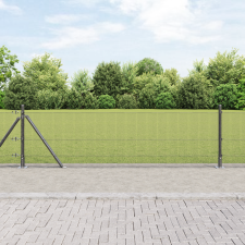 vidaXL kerítésoszlop készlet 2 db Szürke Acél 10 x 0.5 m Tartós építőanyag