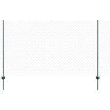 vidaXL Kerítésoszlopok 5 db U-csatorna Zöld 140 cm Acél (3336690) építőanyag