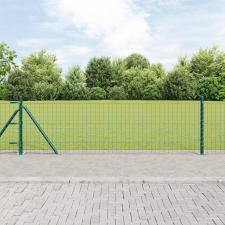 vidaXL Kerítésoszlopok Alaplemezekkel 52 db Ø32mm 50cm Horganyzott Acél kerti bútor