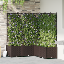 vidaXL Kert Cserép Rácsos 5 db Barna 120x120x143 cm kerti tárolás