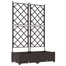 vidaXL Kert Cserép Trellis-szel 2 db Barna 80x40x125.5 cm (42002814) kerti tárolás
