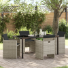 vidaXL Kert étkező szett 5 pcs Világosszürke polirattan (3380611)