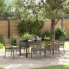 vidaXL Kert étkező szett 7 pcs Szürke polirattan (3380824)