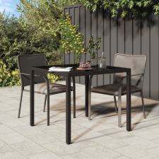 vidaXL Kert étkezőasztal barna 90x90x75 cm polirattan kerti bútor
