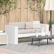 vidaXL Kert Kanapé 2 Személyes 134x60x62 cm Fehér Tömör Fa Fenyő kerti bútor