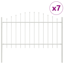 vidaXL Kert kerítés Ív tetejével - Fehér, 11.9 x 1 m, Acél (3360167) építőanyag
