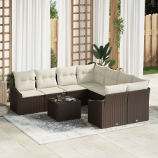 vidaXL Kert Sofa Szett 9 db-os Barna Rattan Kert Sofa Tárolóval kerti bútor