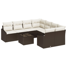 vidaXL Kert Sofa Szett 9 db-os Barna Rattan Kert Sofa Tárolóval (3355327) kerti bútor