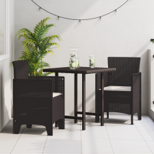 vidaXL Kertetek Párnákkal 2 db Barna Poli Rattan kerti bútor