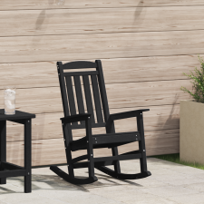 vidaXL Kerti Hintaszék Fekete 70x92x108 cm HDPE kerti bútor