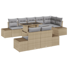 vidaXL Kerti Kanapé Készlet 9 darabos Világosszürke Rattan (3349206) kerti bútor