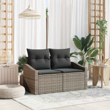 vidaXL Kerti kanapé párnával Szürke 123 x 62 x 69cm polirattan kerti bútor