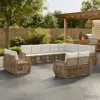  vidaXL Kerti Kanapé Szett 12 db Beige és Krémszínű polirattan