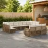  vidaXL Kerti Kanapé Szett 13 db Beige és Krémszínű polirattan