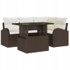 vidaXL Kerti Kanapé Szett 5 pcs Barna 100 x 55 x 73 cm Poli rattan (3357371)