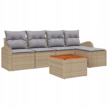 vidaXL Kerti Kanapé Szett 6 pcs bézs és világosszürke (3356236) kerti bútor